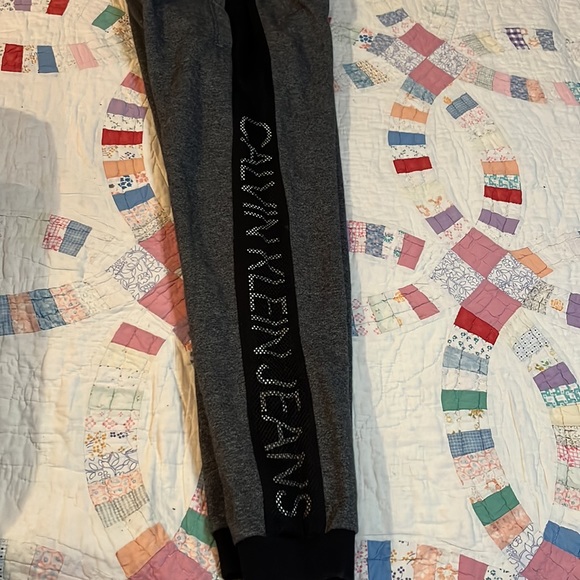 EUC Calvin Klein heather grey/black matching hoodie & jogging pants set Sz S 8 - Picture 8 of 11